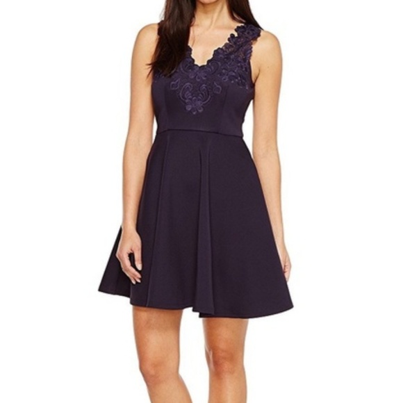 ted baker navy and gold dress